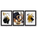 Sada obrazů Gold and Black 35x45 cm 3 ks