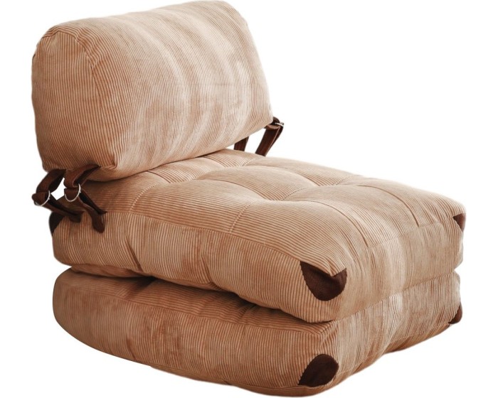 Rozkládací futonové křeslo Kadife camel