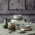 Porcelánová sada 24 ks talířů Pearl bílá/šedá
