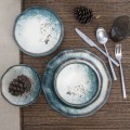 Porcelánová sada 24 ks talířů Abstract I bílá/modrá