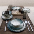 Porcelánová sada 24 ks talířů Abstract I bílá/modrá