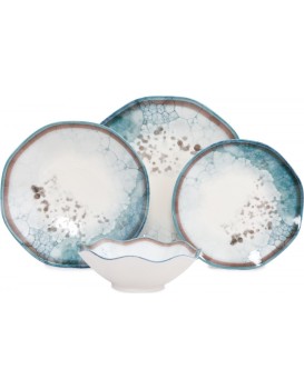 Porcelánová sada 24 ks talířů Abstract I bílá/modrá