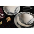Porcelánová jídelní sada 24 ks talířů Shadow bílá/černá