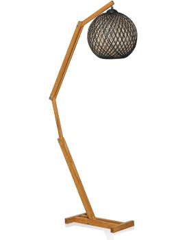 Stojací lampa Beehive z masivu černá/hnědá