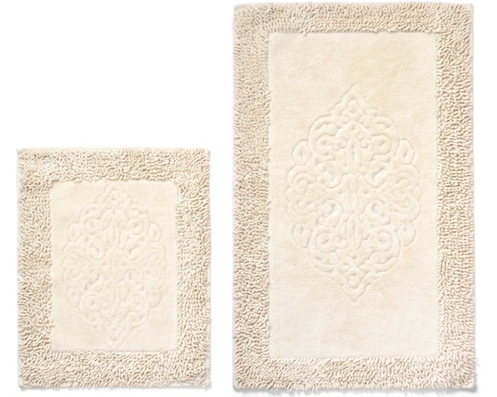 Sada 2 kusů koupelnových předložek Cotton Cream béžová