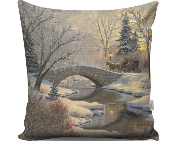 Vánoční dekorační polštář TUNES V 43x43 cm šedý