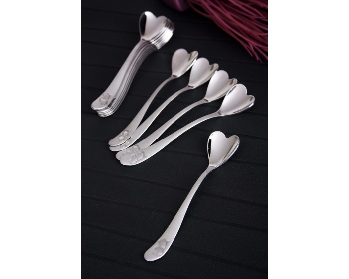 Sada lžiček Lolly 12 kusů 12 cm stříbrné