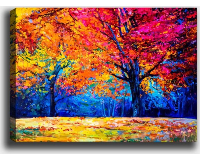 Obraz PODZIMNÍ STROMY 70x100 cm vícebarevný