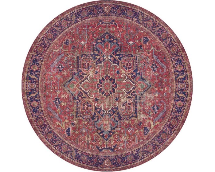 Kulatý koberec Blues Chenille 150 cm červený