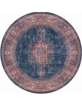 Kulatý koberec Blues Chenille 150 cm modrý