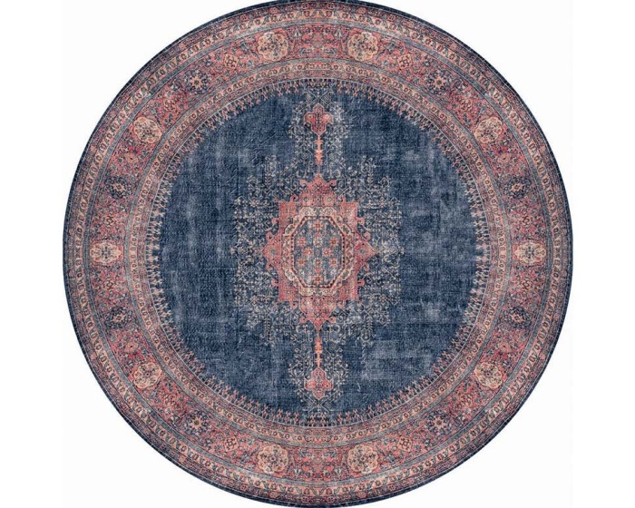 Kulatý koberec Blues Chenille 150 cm modrý