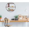 Nástěnná police Tulipa 60 cm ořech americký/černá