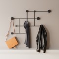 Nástěnný kovový věšák Fatara 112 cm černý