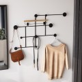Nástěnný kovový věšák Fatara 112 cm černý