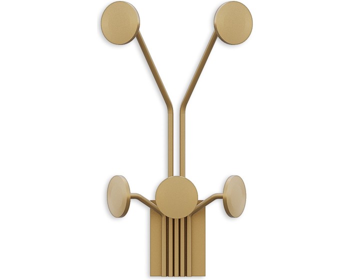 Nástěnný kovový háček Giraffe 24 cm zlatý
