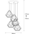 Závěsný lustr s 5 žárovkami Diamond III černý