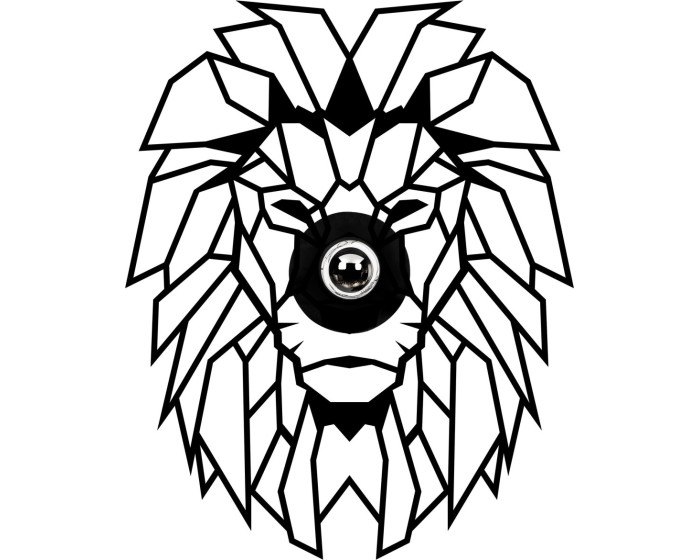 Nástěnná lampa Lion černá
