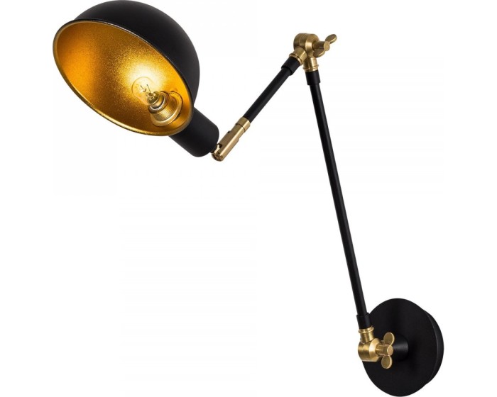 Nástěnná lampa Sivani černá/zlatá
