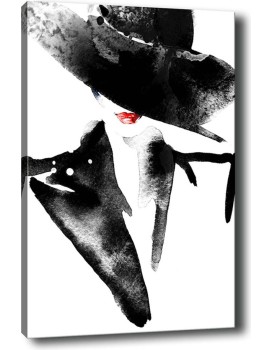 Obraz na plátně Lady in black 50x70 cm