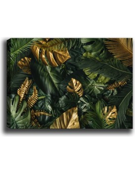 Obraz GREEN AND GOLD LEAVES 70 x 100 cm