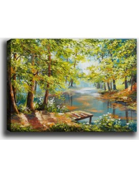 Obraz LENARD 50x70 cm zelený/hnědý