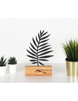 Kovová dekorace Palm Leaf 27 cm černá