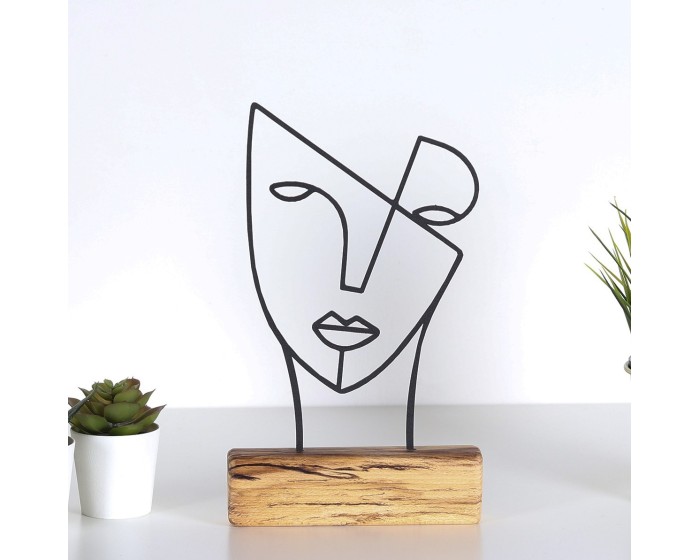 Kovová dekorace Mask 30 cm černá