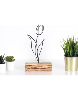 Kovová dekorace Tulip 30 cm černá