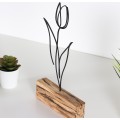 Kovová dekorace Tulip 30 cm černá