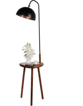 Stojací lampa Sehbali VI 165 cm hnědá/černá