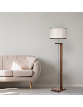 Stojací lampa Menekşe Ceviz 163 cm krémová