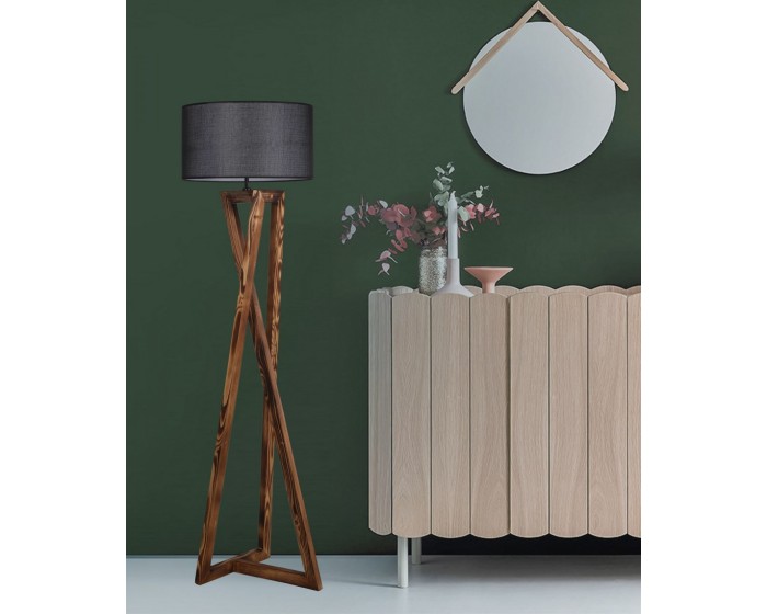 Stojací lampa Maçka Ceviz II 166 cm černá