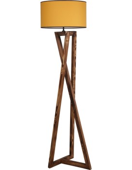 Stojací lampa Macka 166 cm hnědá/žlutá