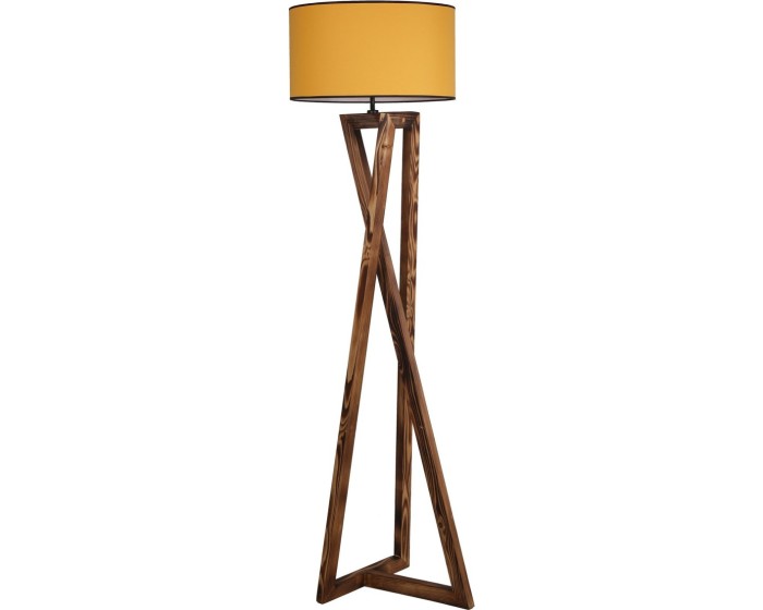 Stojací lampa Macka 166 cm hnědá/žlutá