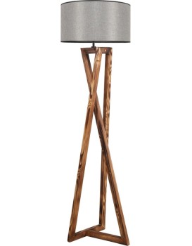 Stojací lampa Macka 166 cm hnědá/lesklá šedá