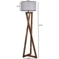 Stojací lampa Macka 166 cm hnědá/lesklá šedá