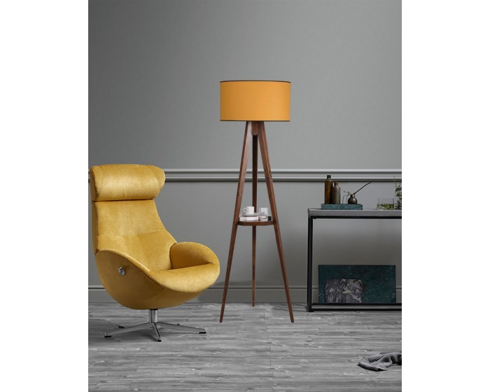 Stojací lampa Sehbali Ceviz 153 cm žlutá