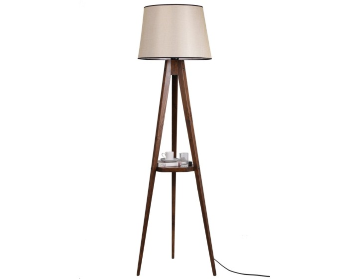 Stojací lampa Sehbali III 160 cm hnědá/béžová