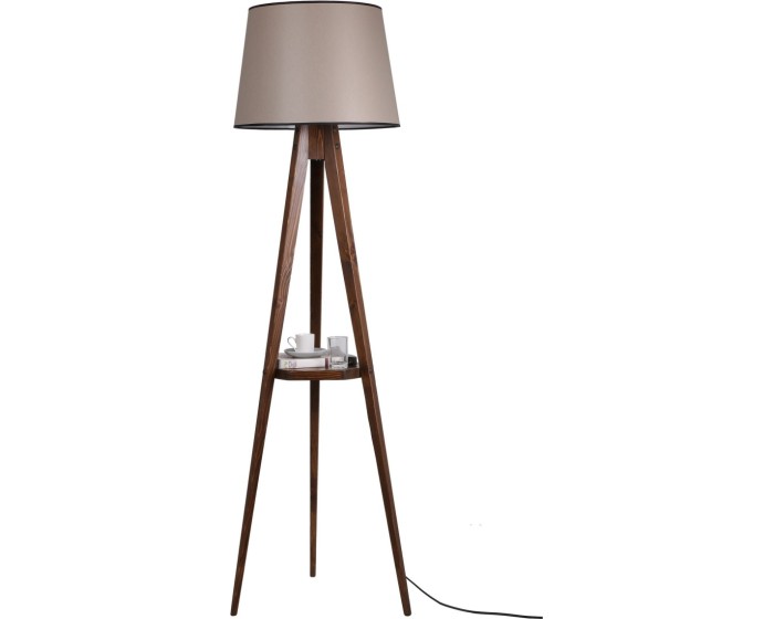 Stojací lampa Sehbali III 160 cm hnědá/hnědá