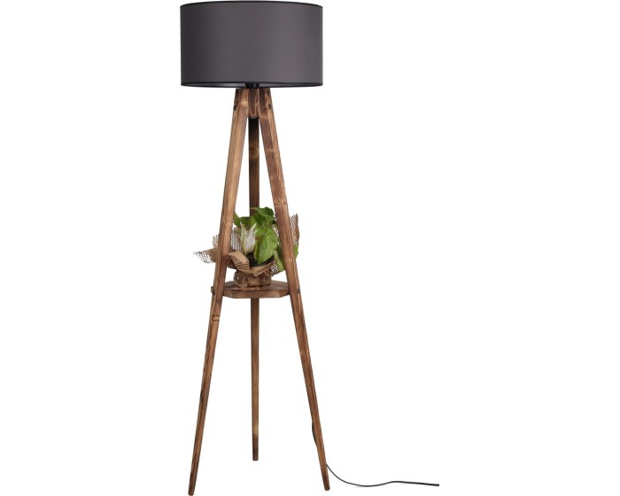 Stojací lampa Sehbali IV 153 cm hnědá/šedá