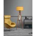 Stojací lampa Sehbali IV 153 cm hnědá/žlutá