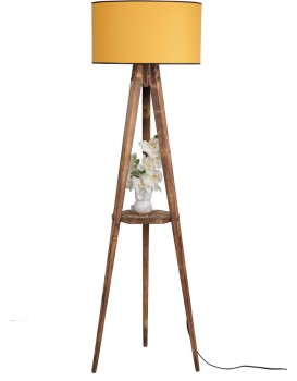 Stojací lampa Sehbali IV 153 cm hnědá/žlutá