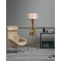 Stojací lampa Sehbali IV 153 cm hnědá/béžová