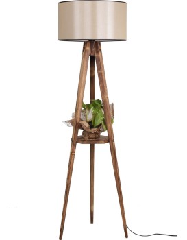Stojací lampa Sehbali IV 153 cm hnědá/béžová