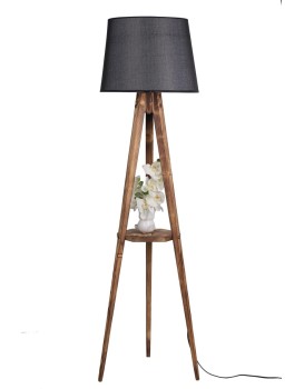 Stojací lampa Sehbali V 160 cm hnědá/černá