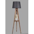 Stojací lampa Sehbali V 160 cm hnědá/černá