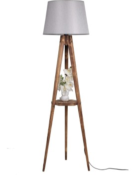 Stojací lampa Sehbali V 160 cm hnědá/šedá