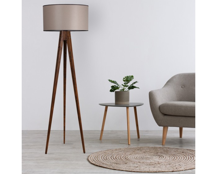 Stojací lampa Tripod Ceviz 153 cm ořechová