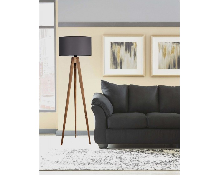 Stojací lampa Tripod Ceviz 153 cm šedá