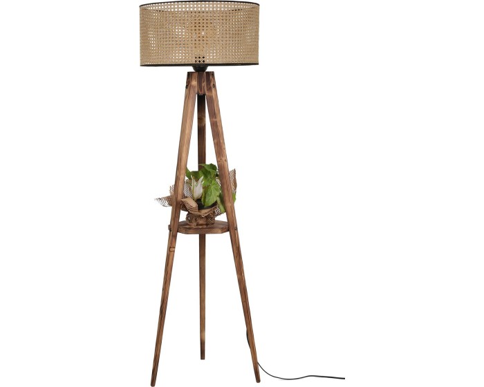 Stojací lampa Sehbali IV 153 cm hnědá